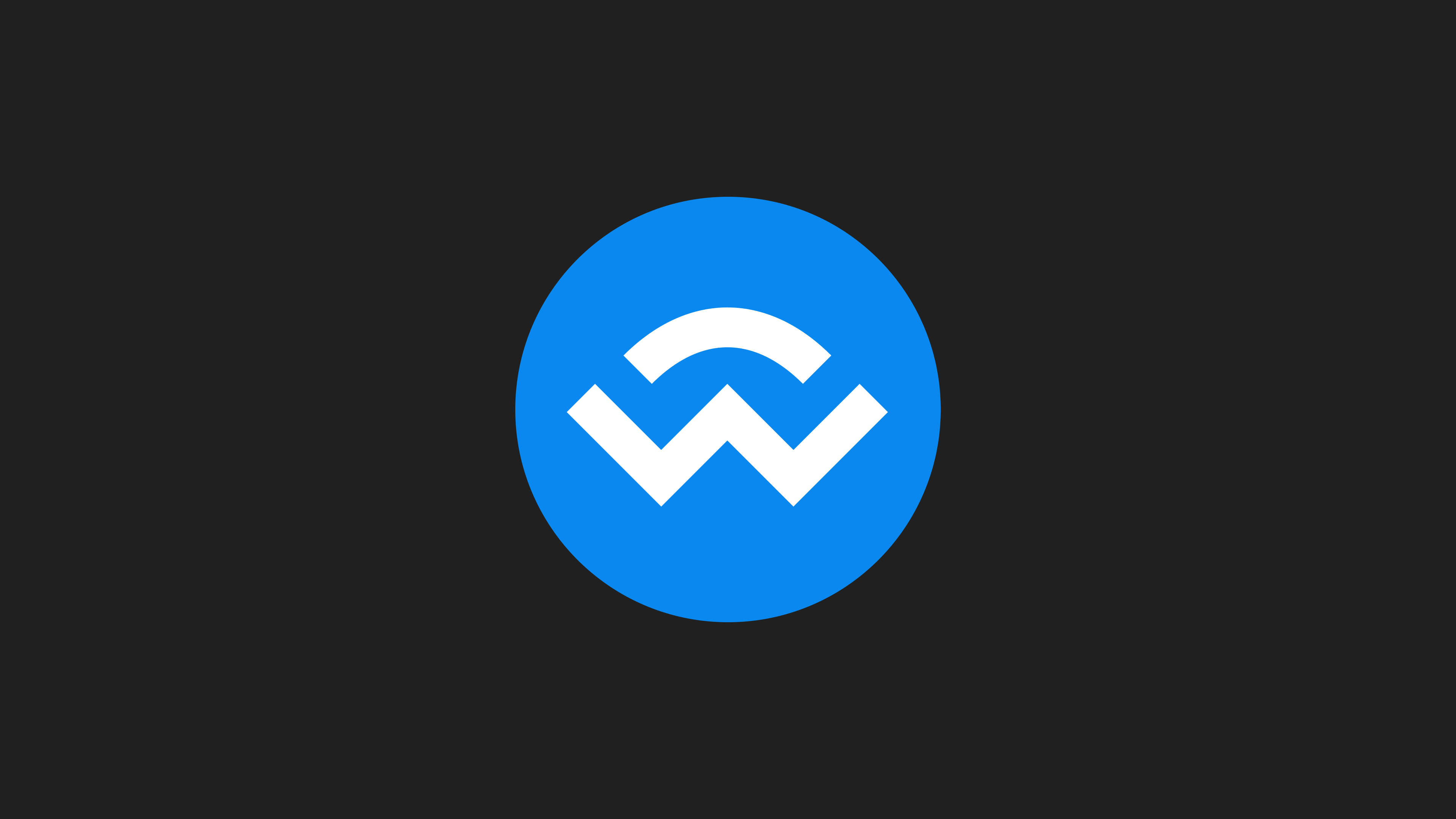 Blue WalletConnect Foundation Button Blue circular button with WalletConnect Foundation logo with a black background